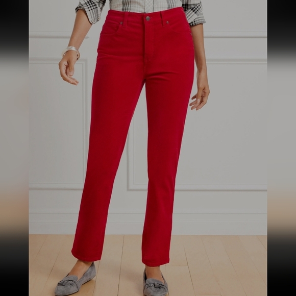 Talbots Curvy Straight Leg Corduroy Pants Women’s Sz 8L Five Pocket Hourglass - Picture 2 of 4